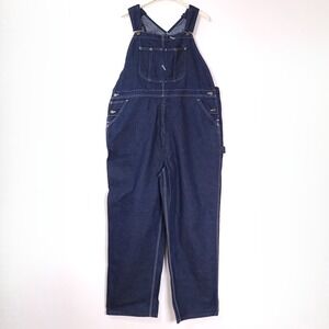 Roebucks Mens Indigo Denim Bib Overalls Dark‎ Wash Workwear 46x32 Style 12304